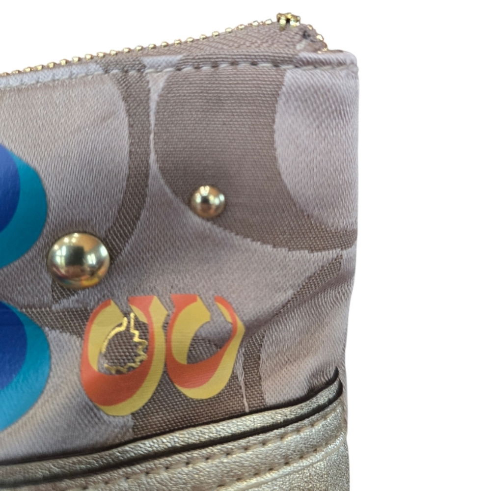 Coach Poppy Daisy Pop C Applique Limited Edition Gold Canvas Tote - Picture 13 of 14